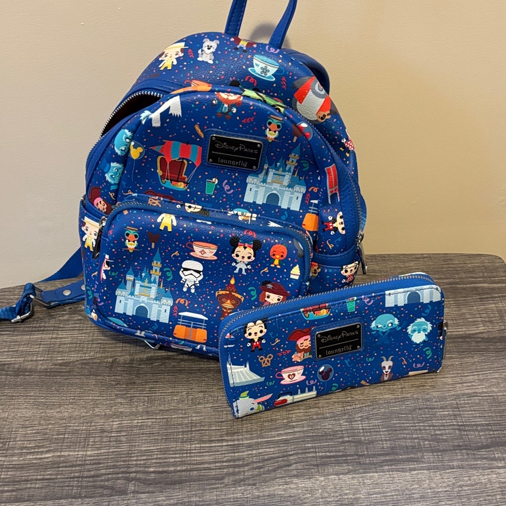 Disney Parks Loungefly Backpack and Wallet Set